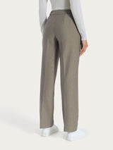 Pantalone ampio con tasche e risvolto in Compact Grigi Donna - Ragno