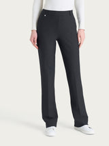 Pantalone ampio con tasche e risvolto in Compact Neri Donna - Ragno