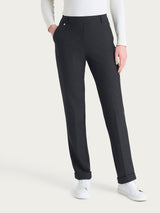 Pantalone ampio con tasche e risvolto in Compact Neri Donna - Ragno