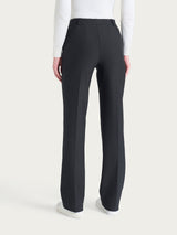 Pantalone ampio con tasche e risvolto in Compact Neri Donna - Ragno