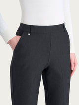 Pantalone ampio con tasche e risvolto in Compact Neri Donna - Ragno