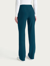 Pantalone ampio con tasche e risvolto in Compact Blu Donna - Ragno