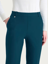 Pantalone ampio con tasche e risvolto in Compact Blu Donna - Ragno