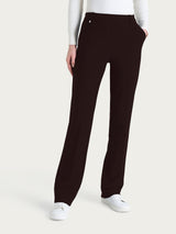 Pantalone ampio con tasche e risvolto in Compact Marroni Donna - Ragno