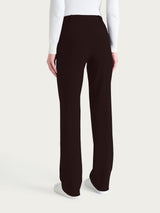 Pantalone ampio con tasche e risvolto in Compact Marroni Donna - Ragno