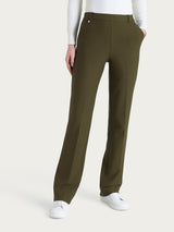 Pantalone ampio con tasche e risvolto in Compact Verdi Donna - Ragno