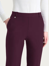 Pantalone ampio con tasche e risvolto in Compact Viola Donna - Ragno