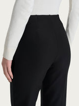 Pantalone a sigaretta con risvolto in Compact Neri Donna - Ragno