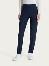 Pantalone a sigaretta con risvolto in Compact Blu Donna - Ragno