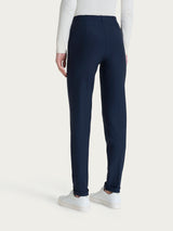 Pantalone a sigaretta con risvolto in Compact Blu Donna - Ragno