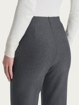 Pantalone a sigaretta con risvolto in Compact Neri Donna - Ragno