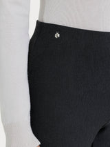 Pantalone a sigaretta con risvolto in Compact Neri Donna - Ragno