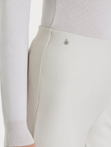 Pantalone a sigaretta con risvolto in Compact Bianchi Donna - Ragno