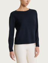 Maglia con scollo a barchetta in Merino Soft Blu Donna - Ragno