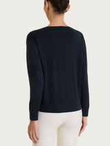 Maglia con scollo a barchetta in Merino Soft Blu Donna - Ragno