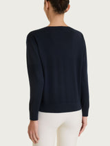 Maglia con scollo a barchetta in Merino Soft Blu Donna - Ragno