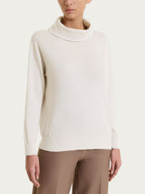Maglia con collo a ciambella in Merino Soft Bianchi Donna - Ragno
