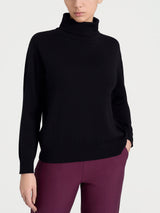 Maglia con collo a ciambella in Merino Soft Neri Donna - Ragno