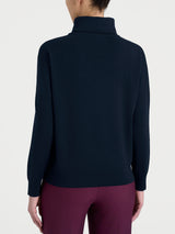 Maglia con collo a ciambella in Merino Soft Blu Donna - Ragno