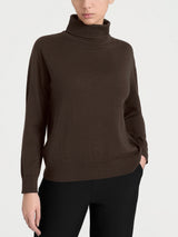 Maglia con collo a ciambella in Merino Soft Marroni Donna - Ragno