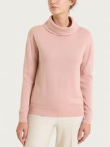 Maglia con collo a ciambella in Merino Soft Rosa Donna - Ragno