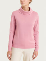 Maglia con collo a ciambella in Merino Soft Rosa Donna - Ragno
