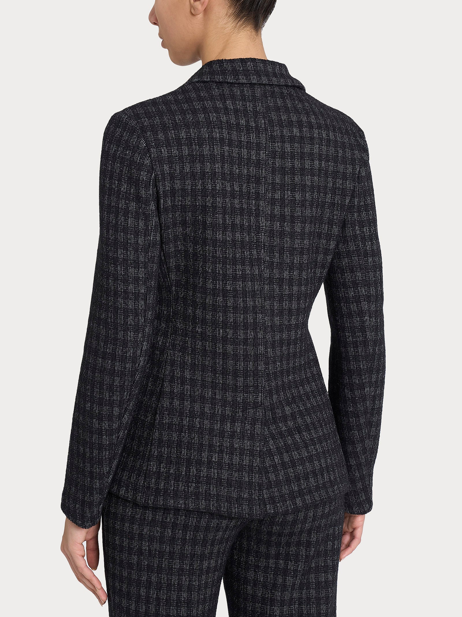 Blazer due bottoni in Eco Jacquard misto lana Neri Donna - Ragno