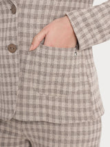 Blazer due bottoni in Eco Jacquard misto lana Marroni Donna - Ragno