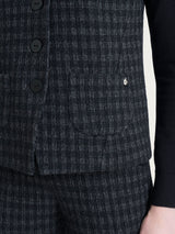 Gilet con quattro bottoni in Eco Jacquard misto lana Neri Donna - Ragno