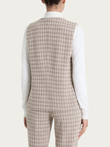 Gilet con quattro bottoni in Eco Jacquard misto lana Marroni Donna - Ragno