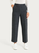 Pantalone ampio alla caviglia in Eco Jacquard misto lana Neri Donna - Ragno