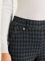 Pantalone ampio alla caviglia in Eco Jacquard misto lana Neri Donna - Ragno