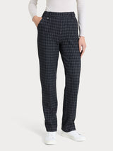 Pantalone dritto con tasche in Eco Jacquard misto lana Neri Donna - Ragno