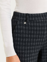 Pantalone dritto con tasche in Eco Jacquard misto lana Neri Donna - Ragno