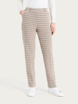 Pantalone dritto con tasche in Eco Jacquard misto lana Marroni Donna - Ragno