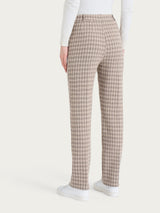 Pantalone dritto con tasche in Eco Jacquard misto lana Marroni Donna - Ragno