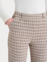 Pantalone dritto con tasche in Eco Jacquard misto lana Marroni Donna - Ragno