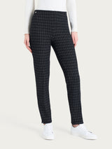Pantalone a sigaretta con spacchetti in Eco Jacquard misto lana Neri Donna - Ragno
