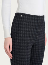 Pantalone a sigaretta con spacchetti in Eco Jacquard misto lana Neri Donna - Ragno