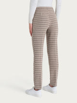 Pantalone a sigaretta con spacchetti in Eco Jacquard misto lana Marroni Donna - Ragno