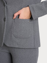 Blazer con due bottoni in Eco Jacquard Neri Donna - Ragno