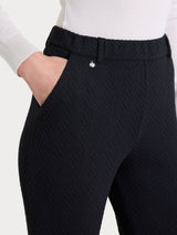 Pantalone dritto con tasche in Eco Jacquard  Neri Donna - Ragno