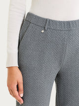 Pantalone dritto con tasche in Eco Jacquard  Neri Donna - Ragno