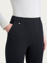 Pantalone dritto con tasche in Eco Jacquard  Neri Donna - Ragno