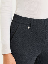Pantalone dritto con tasche in Eco Jacquard  Neri Donna - Ragno
