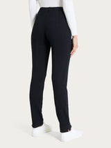 Pantalone a sigaretta con spacchetti in Eco Jacquard Neri Donna - Ragno