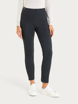 Pantalone a sigaretta con spacchetti in Eco Jacquard Neri Donna - Ragno