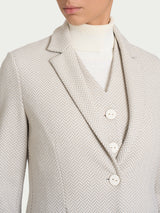 Blazer due bottoni con fantasia in Eco Jacquard Bianchi Donna - Ragno