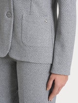 Blazer due bottoni con fantasia in Eco Jacquard Neri Donna - Ragno