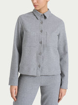 Giacca Shacket con fantasia in Eco Jacquard Neri Donna - Ragno